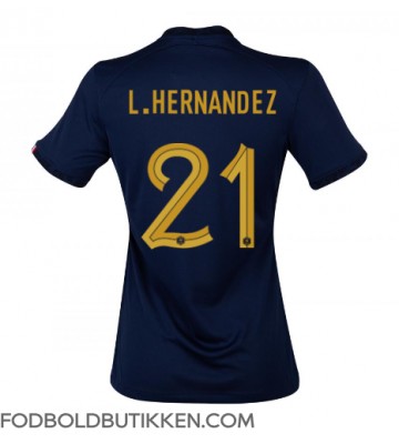 Frankrig Lucas Hernandez #21 Hjemmebanetrøje Dame VM 2022 Kortærmet